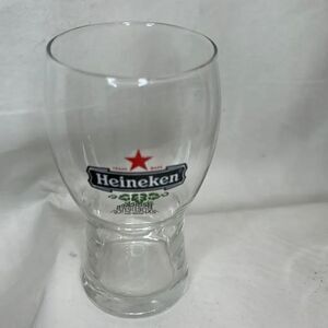 Heineken Beer Glass Experience Amsterdam 12 Oz 5 1/4 Tall 2 1/2 Round Green Red
